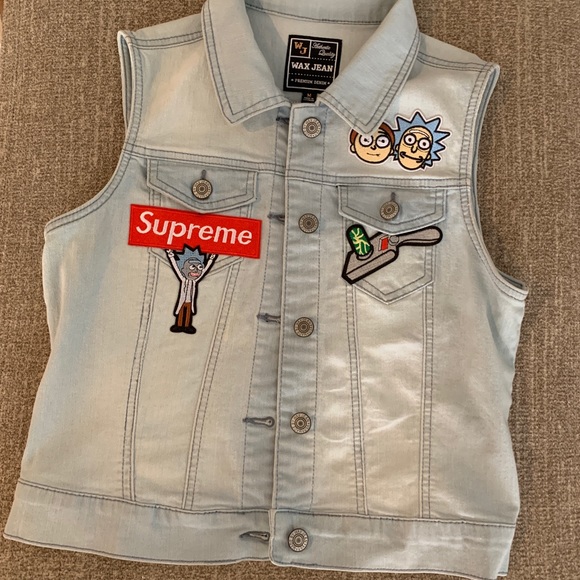 Wax Jean Jackets & Blazers - Denim Jean Best Rick & Morty x Supreme Wax Jean